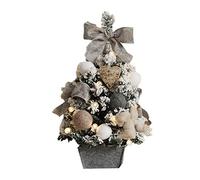 JQQJZLC Juego de Navidad - Mini árbol de Navidad hecho a mano, Navidad, árbol de nieve que cae, árbol de decoración de mesa blanco flocado, decoración clásica, adecuado para el hogar, oficina, compras