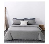 JQQJZLC Juego de Ropa de Cama de algodón a Cuadros Lavado de Cuatro Piezas Juegos de Ropa de Cama de Franja de algodón Gemelo Reina King Size Cuerpo de Tapa década de Cuatro Piezas establecidas,