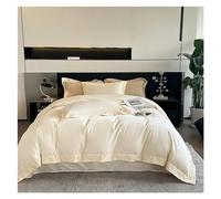 JQQJZLC Juego de Ropa de Cama de Cuatro Piezas 100 Egipcio Juego de Ropa de Cama de algodón Queen King Casas de Almohada de lámparas de lámina Set de Cubierta nórdica, Cama Cuatro Piezas
