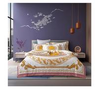 JQQJZLC Juego de Ropa de Cama de Cuatro Piezas 1200TC Gold Algodón Egipcio Casa de algodón King Queen Tamaño de la lámina de la Cubierta Dedúdica Capa de la Almohada del Almohada, Cama Cuatro Piezas