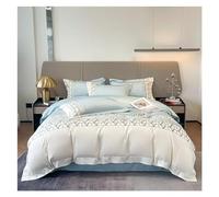 JQQJZLC Juego de Ropa de Cama de Cuatro Piezas Bordado de Bordado Bordado de Cama de algodón Egipcio Vete de algodón Sapa de Almohadilla Camino de Almohadilla Reina King Tamaño, Cama Conjunto de