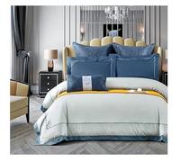 JQQJZLC Juego de Ropa de Cama de Cuatro Piezas Bordado de Lujo Bedlinen Bedding King Queen Size Lino 600TC Egipcio Algodón Divet Buez de Almohadillas Camas de Cuatro Piezas establecidas,