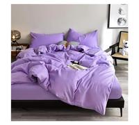 JQQJZLC Juego de Ropa de Cama de Cuatro Piezas colocada de Cuatro Piezas, Ropa de Cama de sábanas Dobles de Cama Doble sábana de Dormitorio de la Cubierta nórdica, Gemelo (Purple-Queen