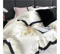 JQQJZLC Juego de Ropa de Cama de Cuatro Piezas Jacetas de Cama Jacquard Jacets de algodón de algodón King Tope Cubas de Almohadas Camino de Cuatro Piezas, (un Color-Reina
