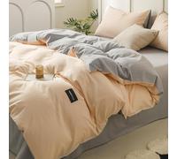 JQQJZLC Juego de Ropa de Cama Simple de Color sólido de 4 Piezas, cómodo Juego de edredón de algodón Transpirable tamaño Queen, Juegos de Cama para Todas Las Estaciones con edredón, sábanas, Fundas