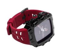 JQQJZLC Kit de modificación de la caja de metal de la correa de goma, para la serie de banda 44 mm de 45 mm SE 9 8 7 6 5 4 Banda de reloj de lujo de bricolaje modificado