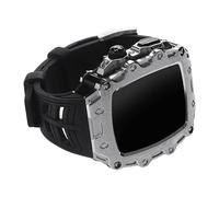 JQQJZLC Kit de modificación de la caja de metal de la correa de goma, para la serie de banda 44 mm de 45 mm SE 9 8 7 6 5 4 Banda de reloj de lujo de bricolaje modificado