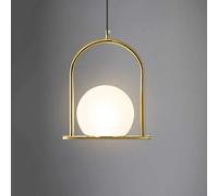 JQQJZLC Lámpara Colgante de Accesorios de iluminación de la Cama nórdica de la Cama Moderna y Simple Light Light Light Light Restaurant Chandelier de Vidrio de Cabeza de una Sola Cabeza (Color: Oro)