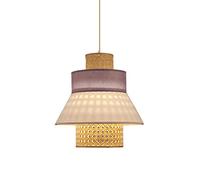 JQQJZLC Lámpara Colgante de araña de lámpara de Estilo japonés Retro, Accesorio de iluminación de Techo de luz Colgante de Rattan