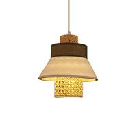 JQQJZLC Lámpara Colgante de araña de lámpara de Estilo japonés Retro, Accesorio de iluminación de Techo de luz Colgante de Rattan