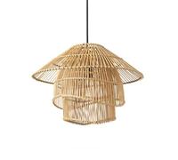 JQQJZLC Lámpara Colgante de ratán Lámpara de Rejilla Creativa Japonesa Restaurante Sala de Estar Personalidad Candelier E27 Base Decoración del hogar Fixtura de iluminación para la Mesa de Comedor de