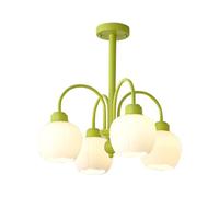JQQJZLC Lámpara de araña, Luces Verdes de Vidrio NT Luces nt iluminación de Sala de Estar (tamaño: 6 Cabezales- luz Blanca)