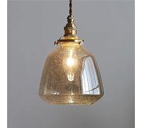 JQQJZLC Lámpara de lámpara de araña Colgante de latón Iluminación Colgante de iluminación, lámpara de Techo de Techo de Sombra de Vidrio de semilla, lámparas Retro suspendidas para la Mesa de