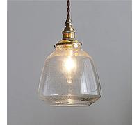 JQQJZLC Lámpara de lámpara de araña Colgante de latón Iluminación Colgante de iluminación, lámpara de Techo de Techo de Sombra de Vidrio de semilla, lámparas Retro suspendidas para la Mesa de