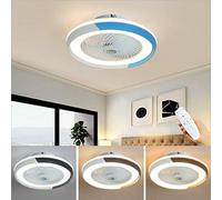 JQQJZLC Lámpara de Techo del Ventilador Moderno de Techo Minimalista Candelier de Ventilador Redondeado Dimmable LED LED Ultra-Cuet Energy Bareds y Lighting Lighting, Gris