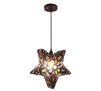 JQQJZLC Lámpara de Techo Estrella Retro de luz Colgante con diseño mediterráneo de Hierro y acrílico para el Dormitorio de Restaurante E14 Lámpara de Techo de Techo del Techo del Techo (Color: c) (d)