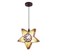 JQQJZLC Lámpara de Techo Estrella Retro de luz Colgante con diseño mediterráneo de Hierro y acrílico para la habitación del Restaurante E14 Lámpara del Techo del Techo del Techo del Techo (Color: c)