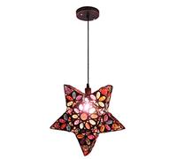 JQQJZLC Lámpara de Techo Estrella Retro de luz Colgante con diseño mediterráneo de Hierro y acrílico para el Dormitorio de Restaurante E14 Lámpara de Techo de Techo del Techo del Techo (Color: c) (d)