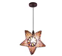 JQQJZLC Lámpara de Techo Estrella Retro de luz Colgante con diseño mediterráneo de Hierro y acrílico para el Dormitorio de Restaurante E14 Lámpara de Techo de Techo del Techo del Techo (Color: c) (d)
