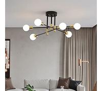 JQQJZLC Lámparas de lámpara de araña Modernas 4/6/8 Luces E27 Luces de Techo Vintage Vintage Sembedded Techo de Techo Gold Black Design Decoración nórdica para el hogar para Cocina, Sala de Estar,