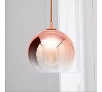 JQQJZLC Ligera de lámpara de Vidrio de Vidrio de orbe de Lujo, luz Colgante de Vidrio de electroplacas Rosa, nórdica Dormitorio Minimalista Bundside Personalidad Lámpara Colgante Vida Interesante (25