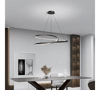 JQQJZLC Línea de Envoltura de lámpara LED de Negra LED ILUMINACIÓN LED LED Parting Decoración Minimalista del hogar Lámina colgable luminaria de Aluminio incondicional para Comedor de Cocina Café de