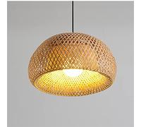 JQQJZLC Luces Colgantes de la Industria Retro de la lámpara de bambú de bambú Altura Ajustable Café de lámpara de cascabén a Mano Café de Barra de Colgantes Lámparas de Estar de Dormitorio