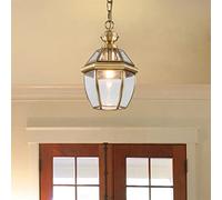 JQQJZLC Luces Colgantes de Vidrio Dorado de Lujo Luces Colgantes de Cabeza Individual Cobre de Cobre Americano Cabeza de un Solo Comedor Candelier Simple Entrance Pasillo Balcón Balcón Sala de