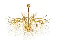 JQQJZLC Luces de lámpara de lámpara de Cristal de luz Creativa, e14 Forma de Flores nórdicas Personalidad romántica cálida Durante la iluminación, Sala de Estar Dormitorio Comedor lámpara 13 Cabeza