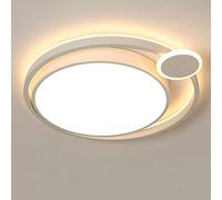 JQQJZLC Luces de techo de montaje semi de color semi de hierro y acrílico lámpara de techo de techo americano hotel creativo salón cálido lámpara redonda moderna de lámpara redonda simple (negro 38 cm