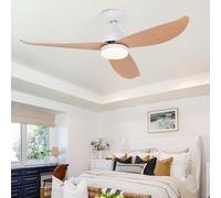 JQQJZLC Luces de Ventilador de Techo de 46 '' con Control Remoto de lámpara de araña Grande LED 3 Color Ventiladores de Techo silenciosos Reversibles de 6 velocidades con Luces para la Sala