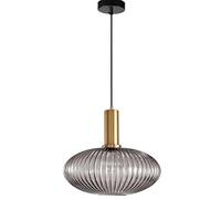 JQQJZLC Luz Colgante de lámpara de Vidrio Acanalado, lámpara Colgante de Techo Retro Moderna en el Acabado de latón, el Dormitorio de Comedor de Cocina de 1 Luces (20 cm, Verde) Hecha en China