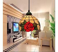 JQQJZLC Luz de Colgante Colgante de Estilo Tiffany de 20 cm, Accesorios de iluminación de Mini Techo Vintage, 1 luz de lámparas de Vidrio manchadas para Sala de Estar del Dormitorio del Pasillo.