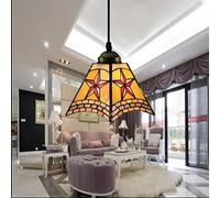JQQJZLC Luz de Colgante Colgante de Estilo Tiffany de 20 cm, Accesorios de iluminación de Mini Techo Vintage, 1 luz de lámparas de Vidrio manchadas para Sala de Estar del Dormitorio del Pasillo.