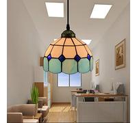 JQQJZLC Luz de Colgante Colgante de Estilo Tiffany de 20 cm, Accesorios de iluminación de Mini Techo Vintage, 1 luz de lámparas de Vidrio manchadas para Sala de Estar del Dormitorio del Pasillo.