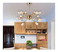 JQQJZLC Luz de Colgante Industrial Cepillado de Metal de Metal de latón Nordic Postmodern Style Lights de Techo de Estilo E27 Luz Colgante de Bombilla para Sala de Estar de Comedor de Cocina (color12