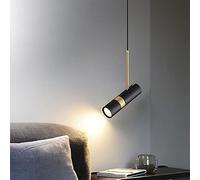JQQJZLC Luz de Colgante Minimalista Luz de cabecera de Dormitorio Creativo Lámpara de Lectura Moderna Lámpara de Lectura Long Long Long Long Nordic Bar Pequeña Vida Interesante (Luz Caliente Negra)