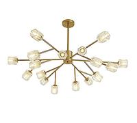 JQQJZLC Luz de Colgante Moderno, 12 luz de iluminación Colgante de luz Metal Retro Sputnik Chandelier, G9 Glass Sphere, Hallway Bar Kitchen Branch Chandelier Golden 12 Luces