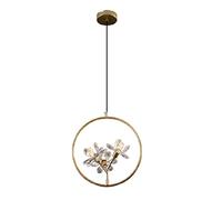 JQQJZLC Luz nórdica Cristal de Lujo pequeño Luz Colgante, araña de Cristal de Flores de Oro, Moderno Comedor Bar Dormitorio de Dormitorio Ins Crystal Lámpara Colgante de Techo de Vida (Oro)