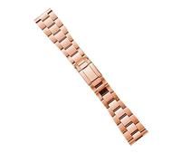 JQQJZLC Mira Correas de 22 mm Banda de Reloj de Acero Inoxidable Correa de Metal Universal de 3 Bolas para Mujeres Pulsera Pulsera de Brazalete
