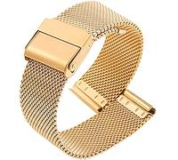 JQQJZLC Mira la correa de reemplazo de malla de acero inoxidable ajustable Banda de reloj Remonable e impermeable 17 mm