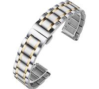 JQQJZLC Mira la correa de reemplazo de malla de acero inoxidable ajustable Banda de reloj Remonable e impermeable 17 mm (color: 12 mm)