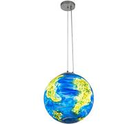 JQQJZLC Modern Globe Pendse Light Creative Planeta Candelier de Techo de 1 Luces para Sala de Estar Decoración del Hotel Decoración del Hotel Lámpara de Luna de la Luna Ajustable E27 Fija