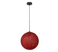 JQQJZLC Nordic Creative Bamboo, Rattan y Globos de Cáñamo Luz de Colgante E26/E27 Colorida Lámpara Colgante Restaurante Araña Candelier de Cocina Techo Spherical Rattan Nest Lamp Smweep Bar