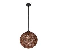 JQQJZLC Nordic Creative Bamboo, Rattan y Globos de Cáñamo Luz de Colgante E26/E27 Colorida Lámpara Colgante Restaurante Araña Candelier de Cocina Techo Spherical Rattan Nest Lamp Smweep Bar