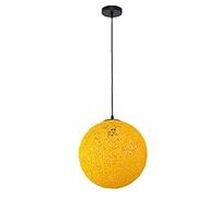 JQQJZLC Nordic Creative Bamboo, Rattan y Globos de Cáñamo Luz de Colgante E26/E27 Colorida Lámpara Colgante Restaurante Araña Candelier de Cocina Techo Spherical Rattan Nest Lamp Smweep Bar