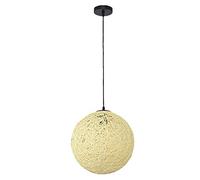 JQQJZLC Nordic Creative Bamboo, Rattan y Globos de Cáñamo Luz de Colgante E26/E27 Colorida Lámpara Colgante Restaurante Araña Candelier de Cocina Techo Spherical Rattan Nest Lamp Smweep Bar