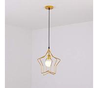 JQQJZLC Nordic Modern Industrial Star Chandelier Simple Cepilled Gold Acabado Room Room Art Chitchen Island Decoración de Dormitorio Pendiente de Acero Ligero Lámpara de Cuello del Techo de Montaje