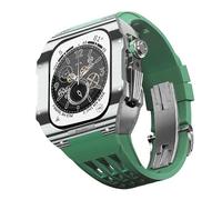 JQQJZLC Para 9 8 7 6 SE 5 4 series 44 mm 45 mm Kit de banda Mod Men Mujeres Mujeres Fibra de carbono Caja de reemplazo de la correa de reloj de goma Ratio de reemplazo