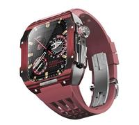 JQQJZLC Para 9 8 7 6 SE 5 4 series 44 mm 45 mm Kit de banda Mod Men Mujeres Mujeres Fibra de carbono Caja de reemplazo de la correa de reloj de goma Ratio de reemplazo